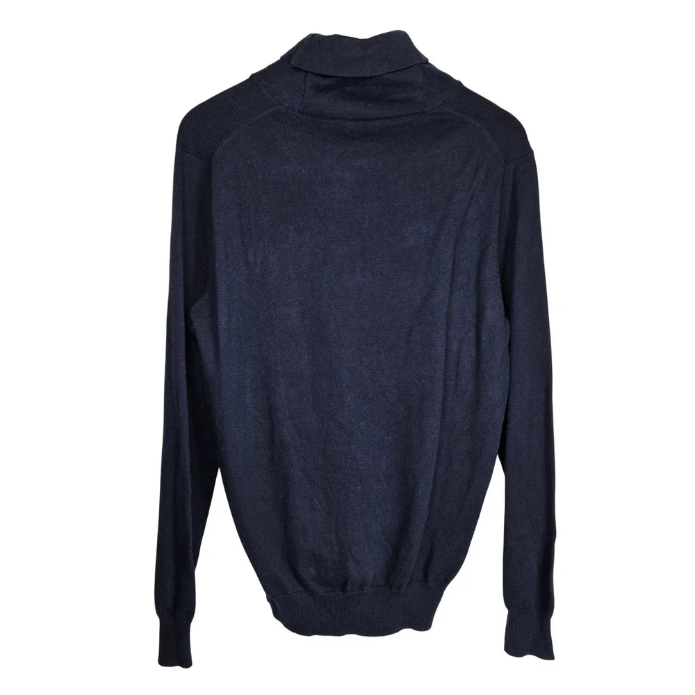 J. Crew Mens‎ Shawl Collar Sweater Navy Blue Cotton Cashmere Blend 61170 Size M